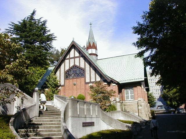 The 1916 brick chapel by William Merrell Vories at Meiji Gakuin University, Shirokane